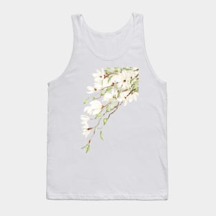 white magnolia blossom watercolor Tank Top